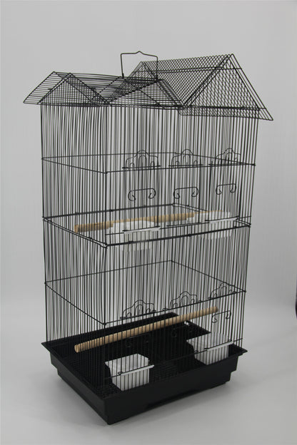 YES4PETS Medium Size Bird Cage Parrot Budgie Aviary with Perch - Black V278-5016