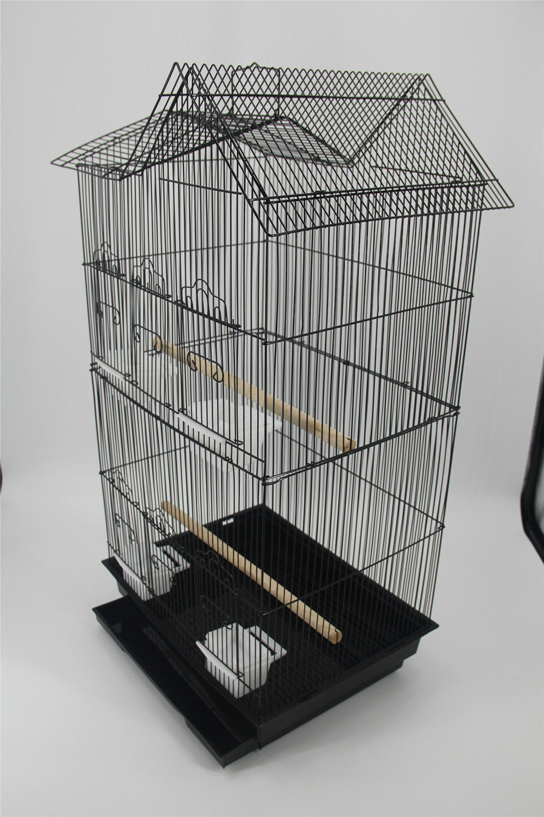 YES4PETS Medium Size Bird Cage Parrot Budgie Aviary with Perch - Black V278-5016