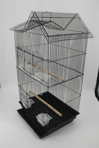 YES4PETS Medium Size Bird Cage Parrot Budgie Aviary with Perch - Black V278-5016