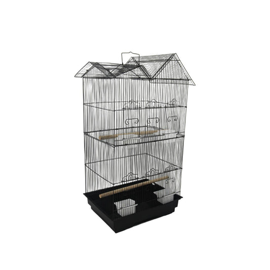YES4PETS 4 X Medium Size Bird Cage Parrot Budgie Aviary with Perch - Black V278-5016-FOUR-BIRD-CAGE