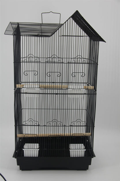 YES4PETS 4 X Medium Size Bird Cage Parrot Budgie Aviary with Perch - Black V278-5016-FOUR-BIRD-CAGE