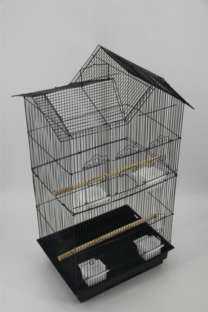 YES4PETS 4 X Medium Size Bird Cage Parrot Budgie Aviary with Perch - Black V278-5016-FOUR-BIRD-CAGE