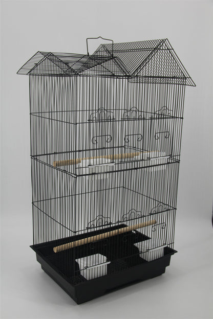 YES4PETS 4 X Medium Size Bird Cage Parrot Budgie Aviary with Perch - Black V278-5016-FOUR-BIRD-CAGE