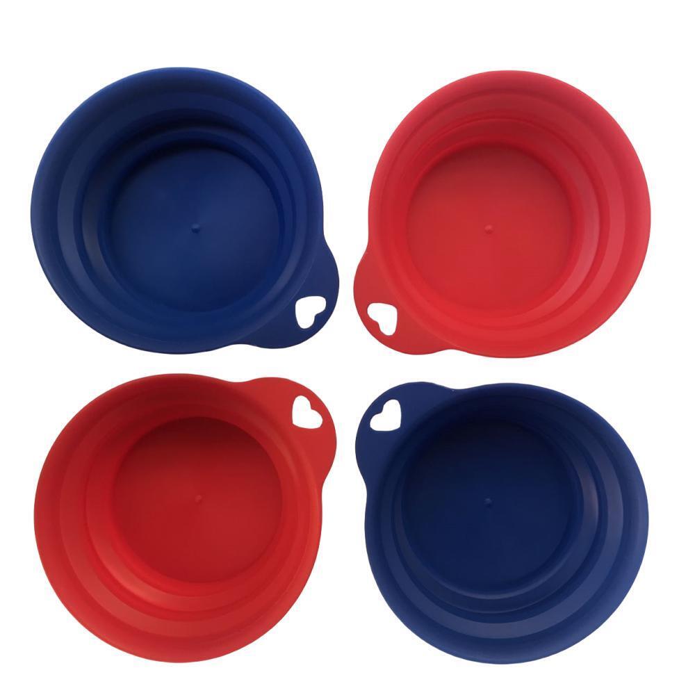 YES4PETS 4 x Pet Portable Folding Bowl Dog Cat Food Feeding Water Feeder Collapsable Travel V278-53777-FOUR-TRAVEL-BOWL