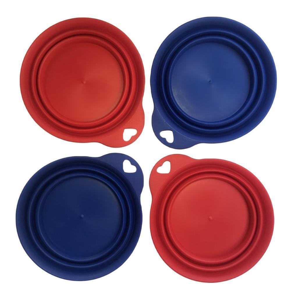YES4PETS 4 x Pet Portable Folding Bowl Dog Cat Food Feeding Water Feeder Collapsable Travel V278-53777-FOUR-TRAVEL-BOWL