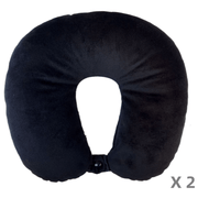 2 X Portable U Shaped Travel Neck Pillow Head Rest Cushion Microbead V278-58371-TWO-NECK-PILLOW