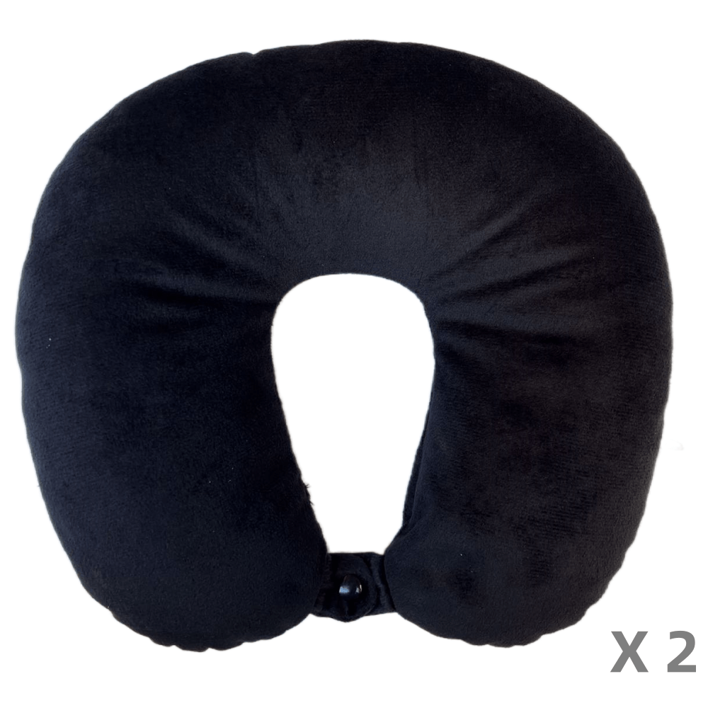 2 X Portable U Shaped Travel Neck Pillow Head Rest Cushion Microbead V278-58371-TWO-NECK-PILLOW