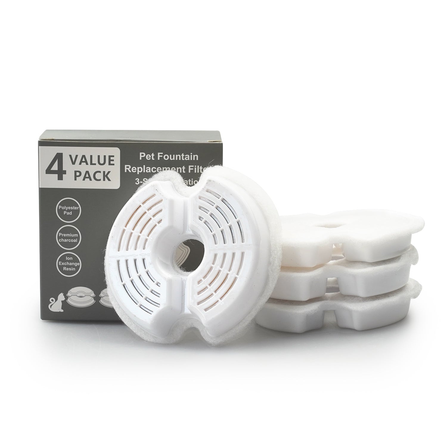 YES4PETS 24x Pet Dog Cat Fountain Filter Replacement Activated Carbon Ion Exchange Triple Filtration System V278-6-X-101-109-107-FILTERS