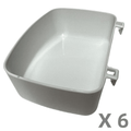 YES4PETS 6 X Pet Parrot Feeder Dog Cat Food Bowl Water Bowls with Hanging Hooks Attached to Cage White V278-6-X-WHITE-HANGING-BOWL