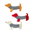 2 x Pet Puppy Dog Toy Play Animal Plush Toy Soft Squeaky Sausage Dog 35cm Toy V278-61185-TWO-SAUSAGE-DOG-TOY