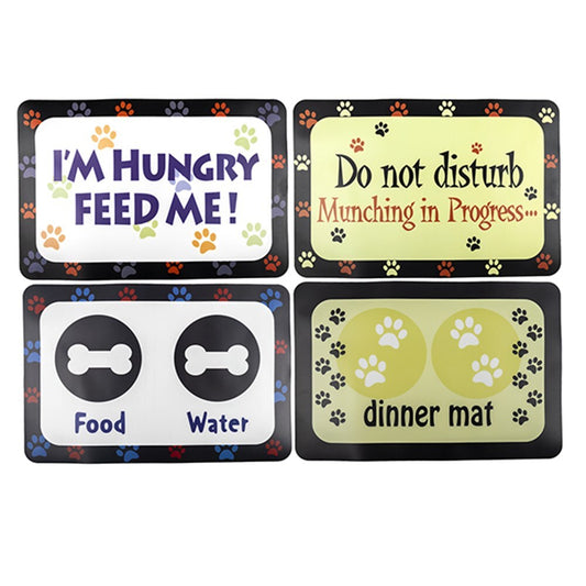 YES4PETS 4 x Pet Food Bowl Placemat Waterproof Leakproof Feeder Mat Non Slip Floor V278-61224-FOUR-FEEDING-MAT