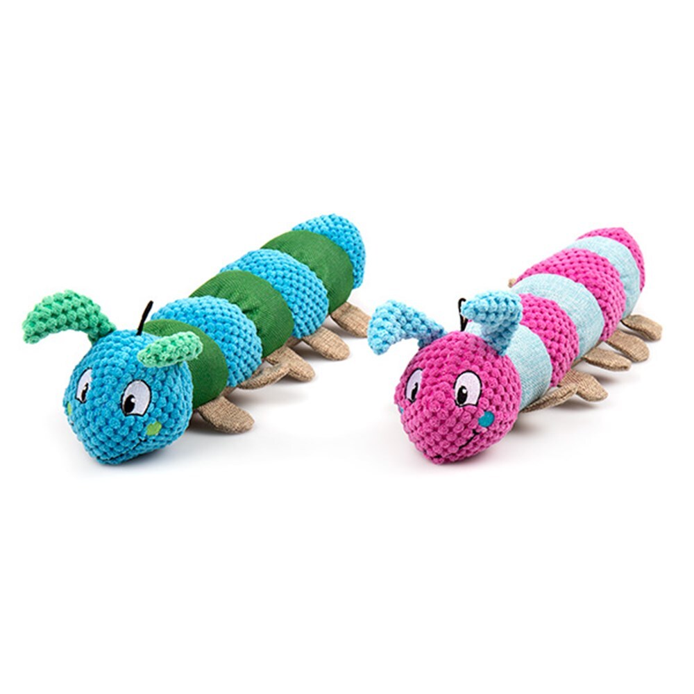 YES4PETS 2 x Pet Puppy Dog Toy Play Animal Plush Toy Soft Squeaky Plush Crinkle Caterpillar Toy V278-61467-TWO-CATERPILLAR-TOY