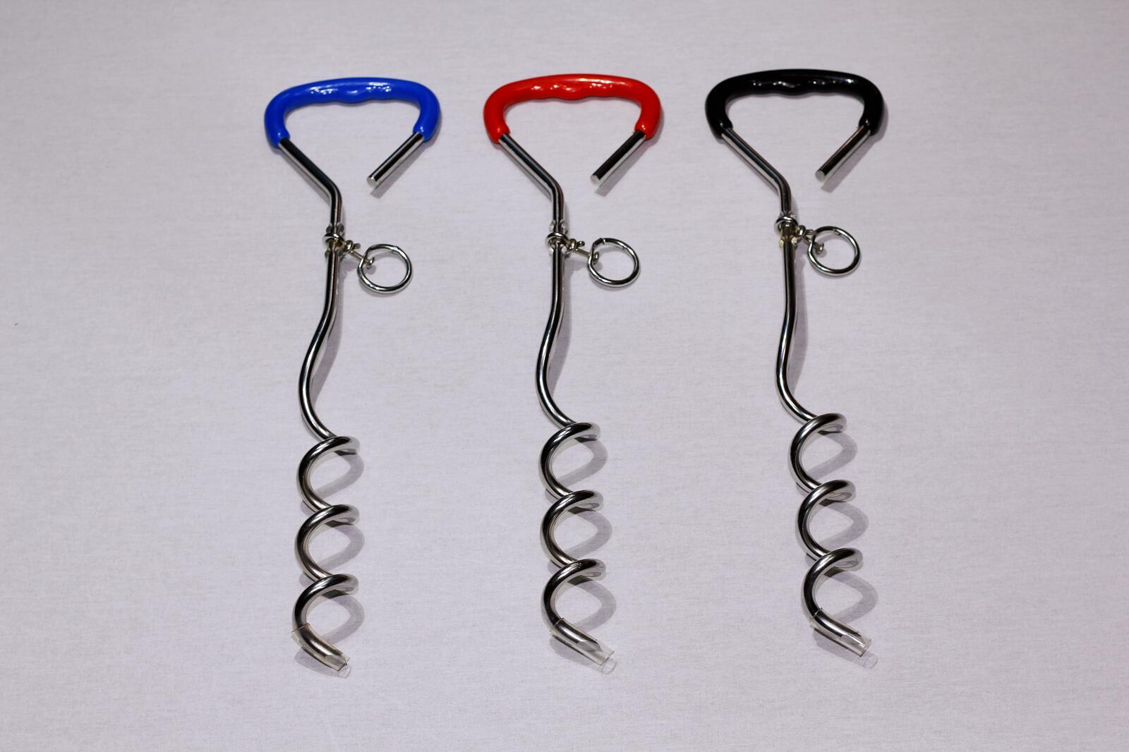 YES4PETS Pet Dog Puppy Chrome Plated Corkscrew Spiral Tie Out Stake V278-62272-DOG-TIE-OUT
