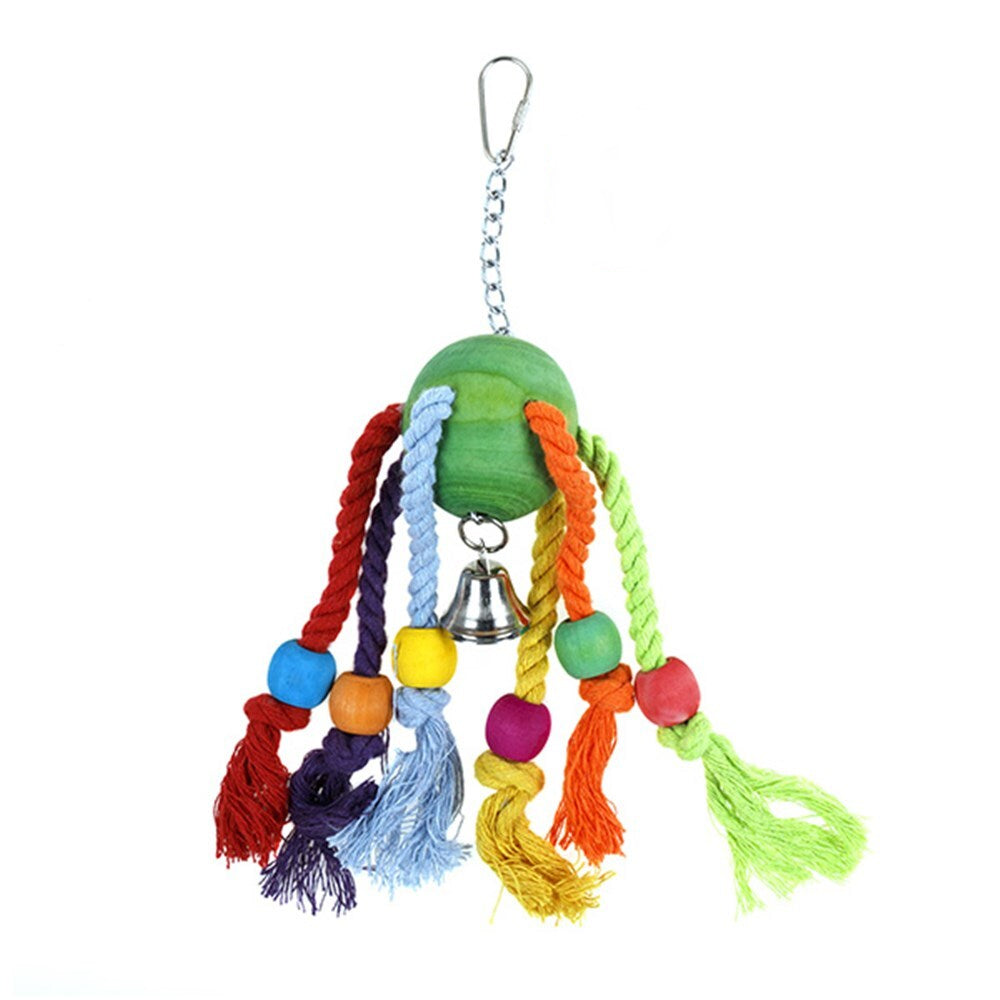 YES4PETS 3 x Wood Small Hanging Swing Bird Parrot Parakeet Cockatiel Budgie Rope Toy V278-63566-THREE-BIRD-ROPE-TOY
