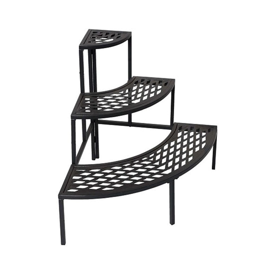 YES4HOMES 3 Tier Metal Plant Stand Corner Quarter Round Flower Pot Planter Display Rack V278-63991-CORNER-METAL-STAND