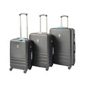 Black ABS Luggage Suitcase Set 3 Code Lock Travel Carry Bag Trolley S M L V278-67349-LUG-3SET-BLACK-NE