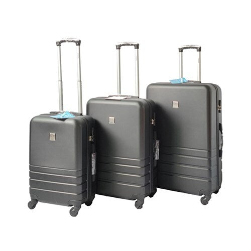 Black ABS Luggage Suitcase Set 3 Code Lock Travel Carry Bag Trolley S M L V278-67349-LUG-3SET-BLACK-NE