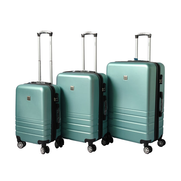YES4HOMES Expandable ABS Luggage Suitcase Set 3 Code Lock Travel Carry Bag Trolley Green V278-67393-LUG-3SET-GREEN-EXP