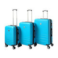 YES4HOMES Expandable ABS Luggage Suitcase Set 3 Code Lock Travel Carry Bag Trolley Aqua V278-67394-LUG-3SET-AQUA-EXP