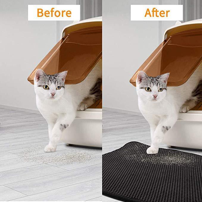 YES4PETS Double Layer Cat Litter Tray Trap Mat Catch Cat Litter House Box Pad Toilet Mat V278-68281