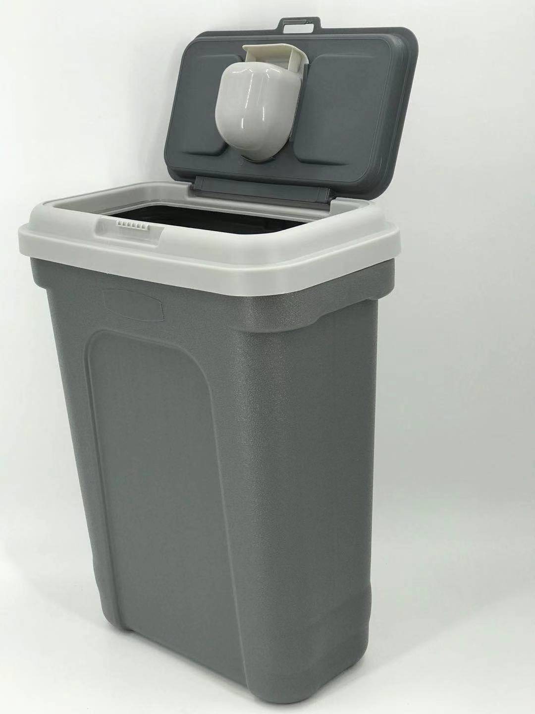 55cm 45L Pets Dogs Puppy Food Storage Storer Container w/ Scoop GRY V278-68335-PET-FOOD-STORER