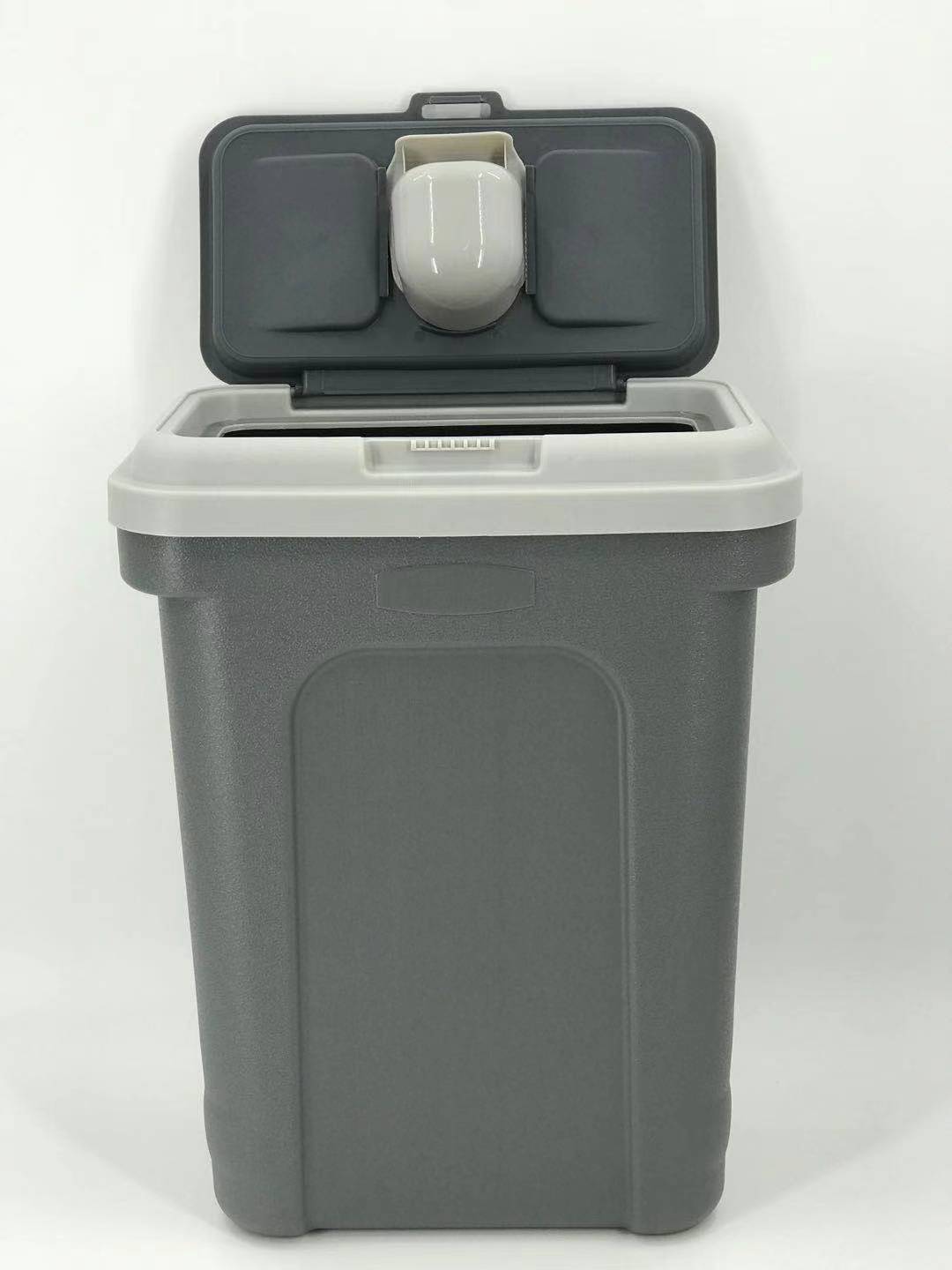 55cm 45L Pets Dogs Puppy Food Storage Storer Container w/ Scoop GRY V278-68335-PET-FOOD-STORER