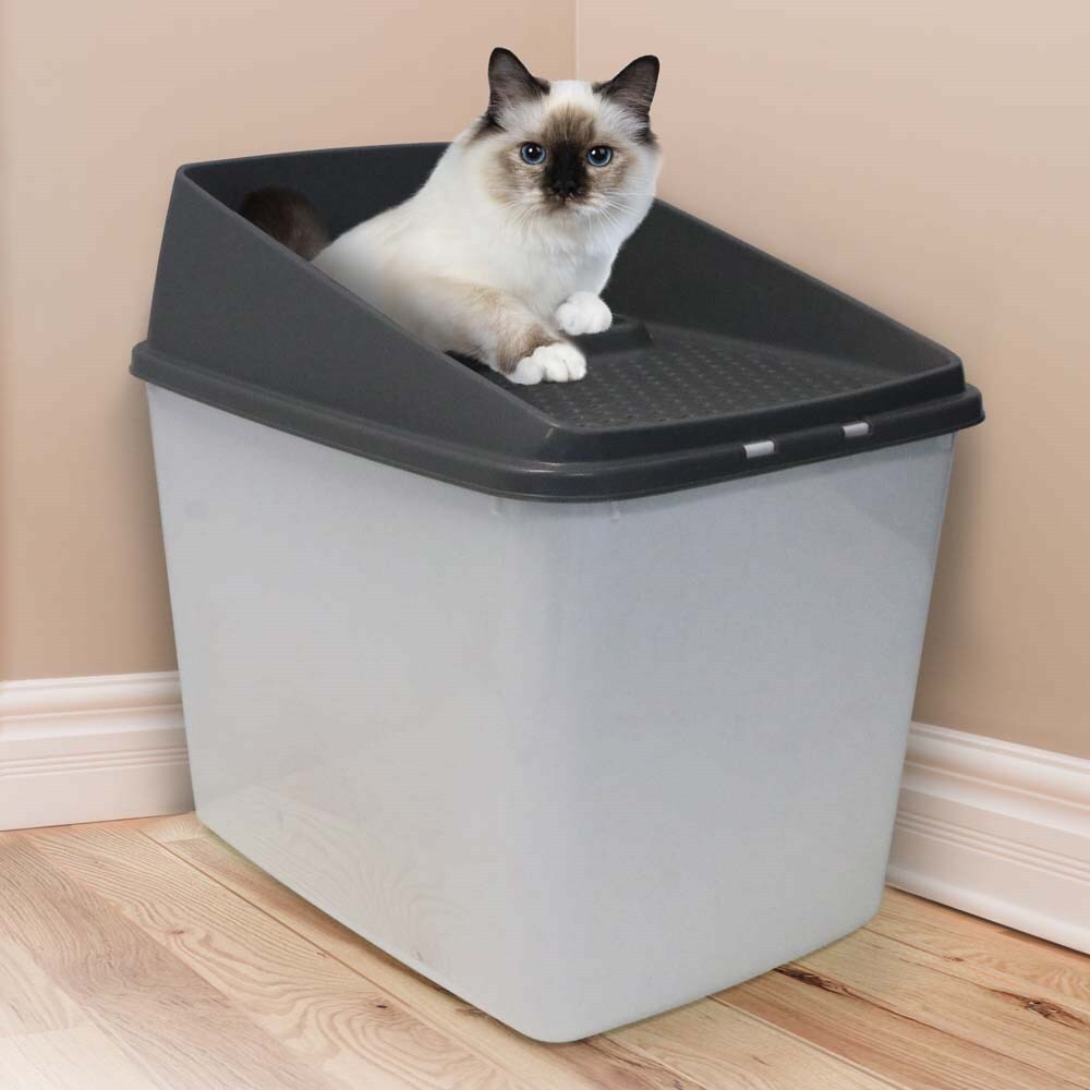 XL Top Entry Cat Litter Box No Mess Large Enclosed Covered Kitty Tray V278-70413