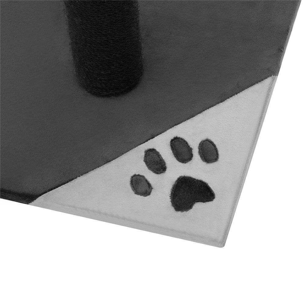 Grey Cat Scratching Tree Scratcher Post Pole Furniture Gym House V278-92361-HAWTHORN-POST-GR