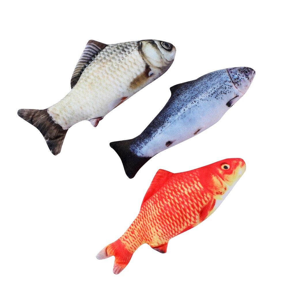 YES4PETS 3 X Real Fish Printed Kitten Cat Catnip Toy 20 cm V278-94174-94181-94167-FISHTOY