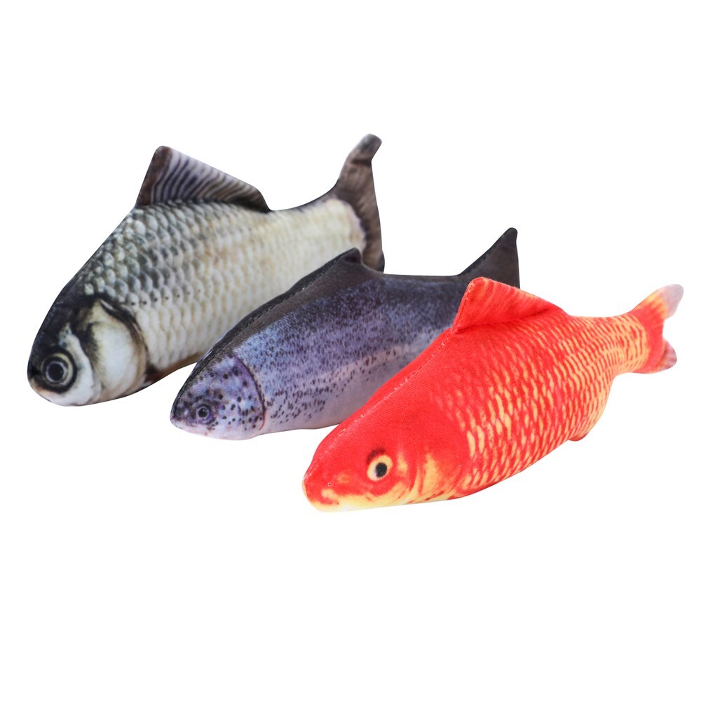 YES4PETS 3 X Real Fish Printed Kitten Cat Catnip Toy 20 cm V278-94174-94181-94167-FISHTOY