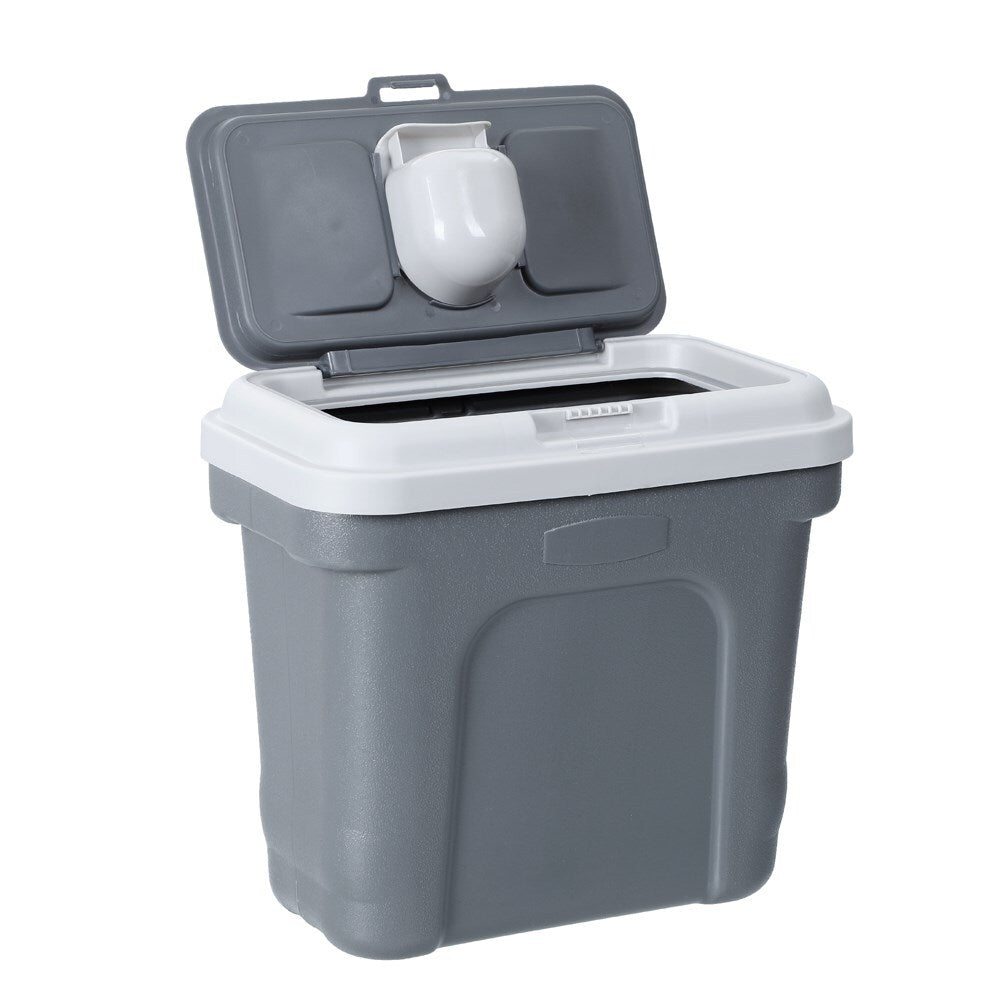 30L Pet Dogs Puppy Food Storage Storer Container w/ Scoop Grey V278-96147-PET-FOOD-STORER-S