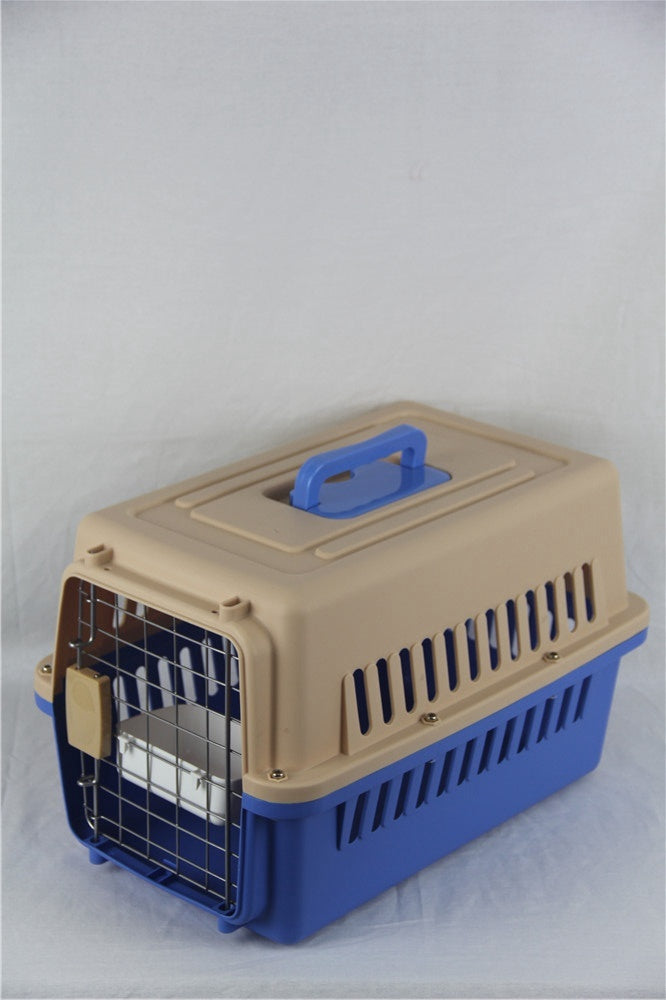 YES4PETS Small Dog Cat Crate Pet Carrier Airline Cage With Bowl and Tray-Blue V278-AA1-BLUE