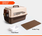YES4PETS Small Dog Cat Crate Pet Carrier Airline Cage With Bowl and Tray-Blue V278-AA1-BLUE