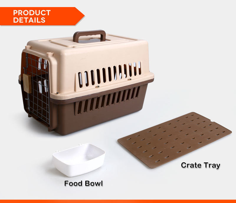 YES4PETS Small Dog Cat Crate Pet Carrier Airline Cage With Bowl and Tray-Blue V278-AA1-BLUE