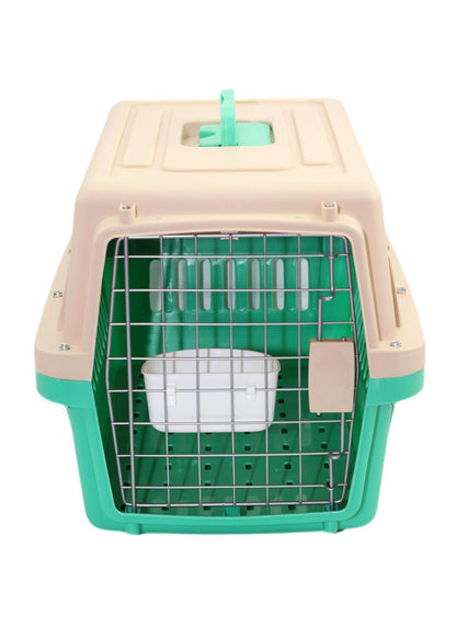 YES4PETS Small Dog Cat Crate Pet Airline Carrier Cage With Bowl and Tray-Green V278-AA1-GREEN-BOWL-TRAY