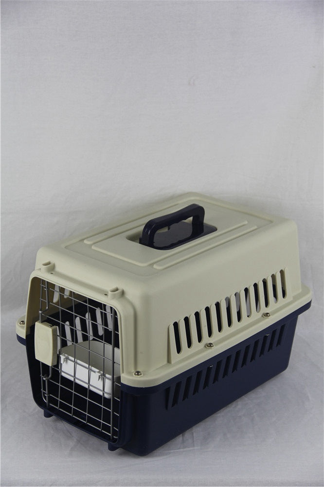 YES4PETS Small Dog Cat Rabbit Crate Pet Carrier Airline Cage With Bowl and Tray-Dark Blue V278-AA1-NAVY