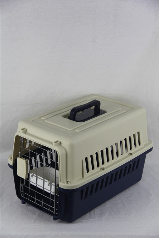 YES4PETS Small Dog Cat Rabbit Crate Pet Carrier Airline Cage With Bowl and Tray-Dark Blue V278-AA1-NAVY