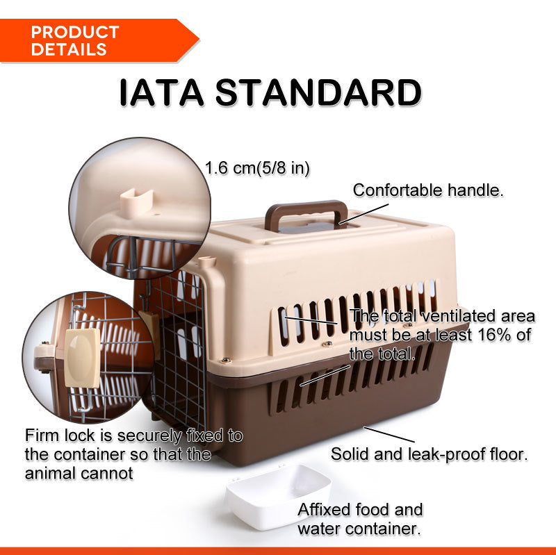 YES4PETS Small Dog Cat Rabbit Crate Pet Carrier Airline Cage With Bowl and Tray-Dark Blue V278-AA1-NAVY