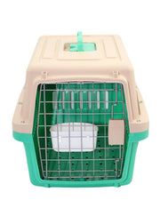 YES4PETS Medium Dog Cat Crate Pet Carrier Airline Cage With Bowl & Tray-Green V278-AA2-GREEN-BOWL-TRAY