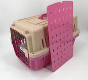 YES4PETS Medium Dog Cat Crate Pet Carrier Airline Cage With Bowl & Tray-Pink V278-AA2-PINK
