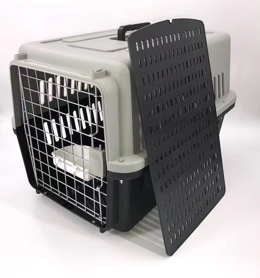 YES4PETS Large Dog Cat Crate Pet Carrier Rabbit Airline Cage With Tray And Bowl Black V278-AA3_BLACK