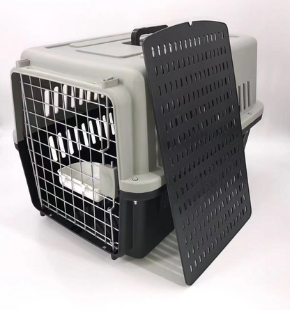 YES4PETS Large Dog Cat Crate Pet Carrier Rabbit Airline Cage With Tray And Bowl Black V278-AA3_BLACK