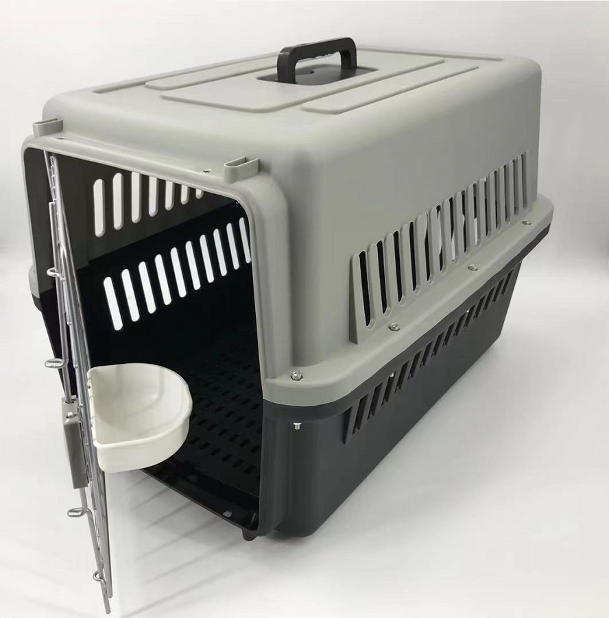 YES4PETS Large Dog Cat Crate Pet Carrier Rabbit Airline Cage With Tray And Bowl Black V278-AA3_BLACK