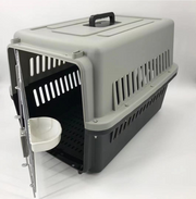YES4PETS Large Dog Cat Crate Pet Carrier Rabbit Airline Cage With Tray, Bowl & Wheel Black V278-AA3_BLACK-BOWL-TRAY-WHEEL