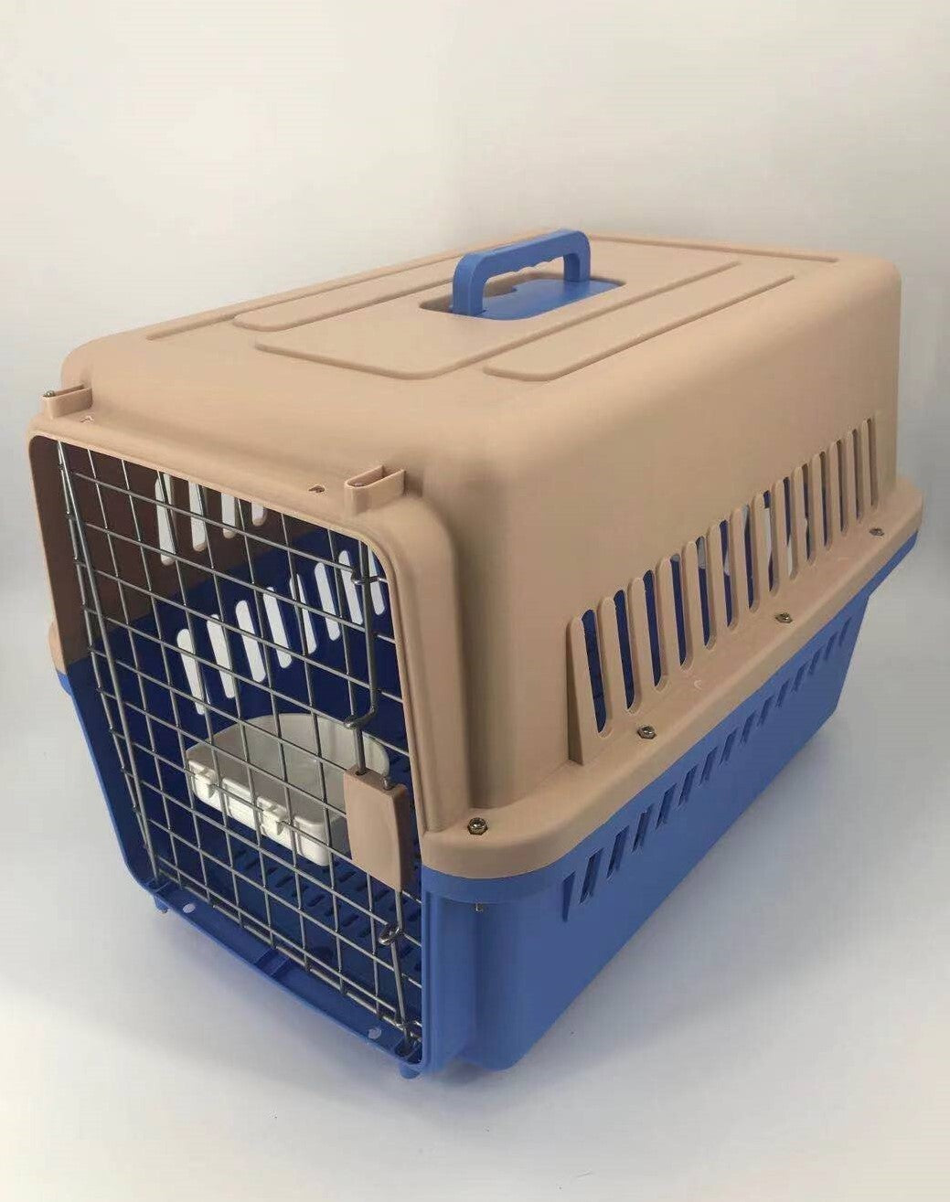 YES4PETS Large Dog Cat Crate Pet Carrier Rabbit Airline Cage With Tray And Bowl Blue V278-AA3_BLUE
