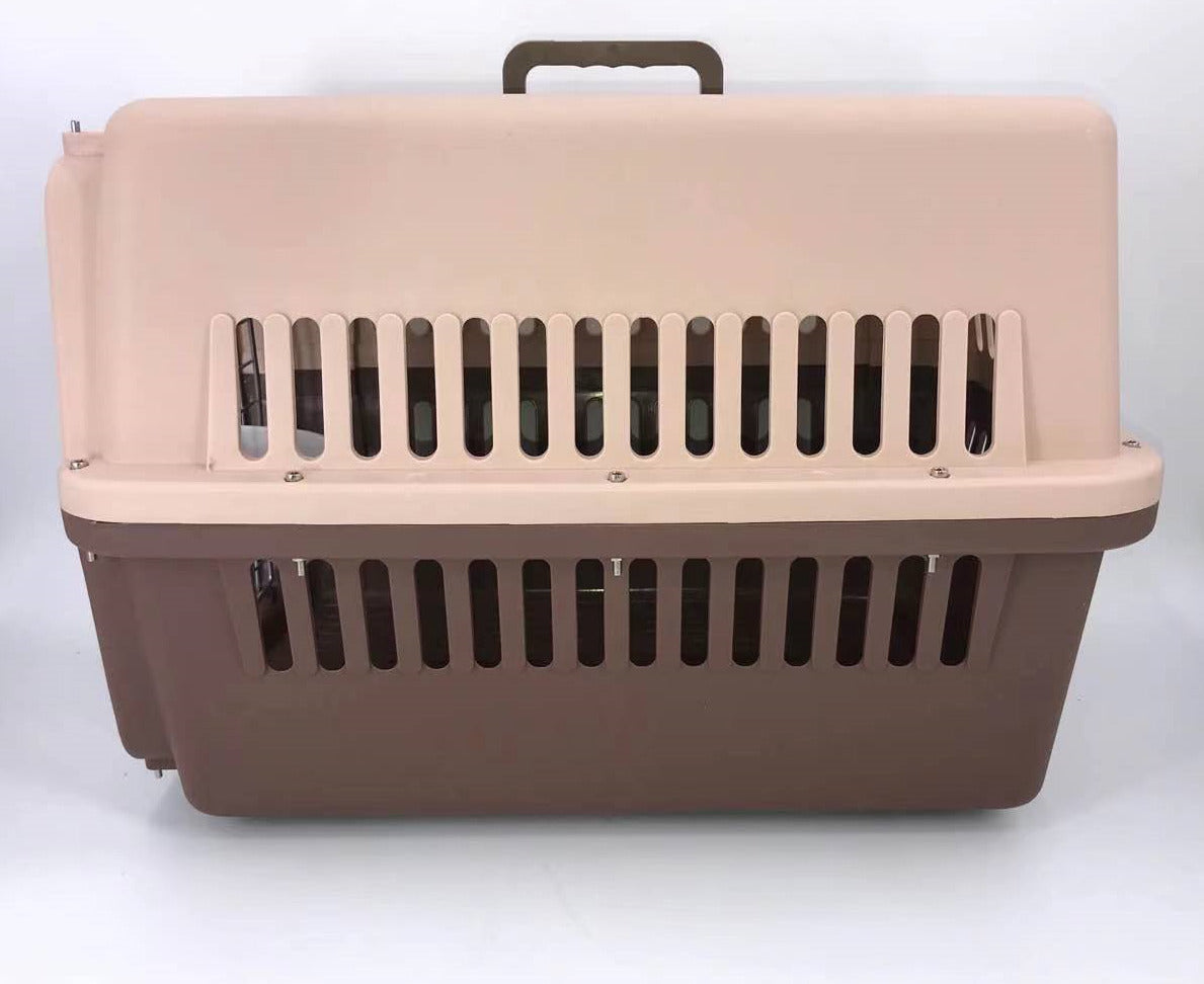 YES4PETS Large Airline Dog Cat Crate Pet Carrier Cage With Tray And Bowl Brown V278-AA3_BROWN