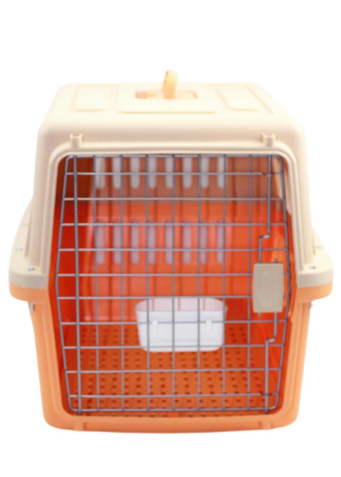 YES4PETS Large Dog Cat Crate Pet Carrier Rabbit Airline Cage With Tray And Bowl Orange V278-AA3_ORANGE-BOWL-TRAY