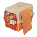 YES4PETS Large Dog Cat Crate Pet Carrier Rabbit Airline Cage With Tray, Bowl & Wheel Orange V278-AA3_ORANGE-BOWL-TRAY-WHEE