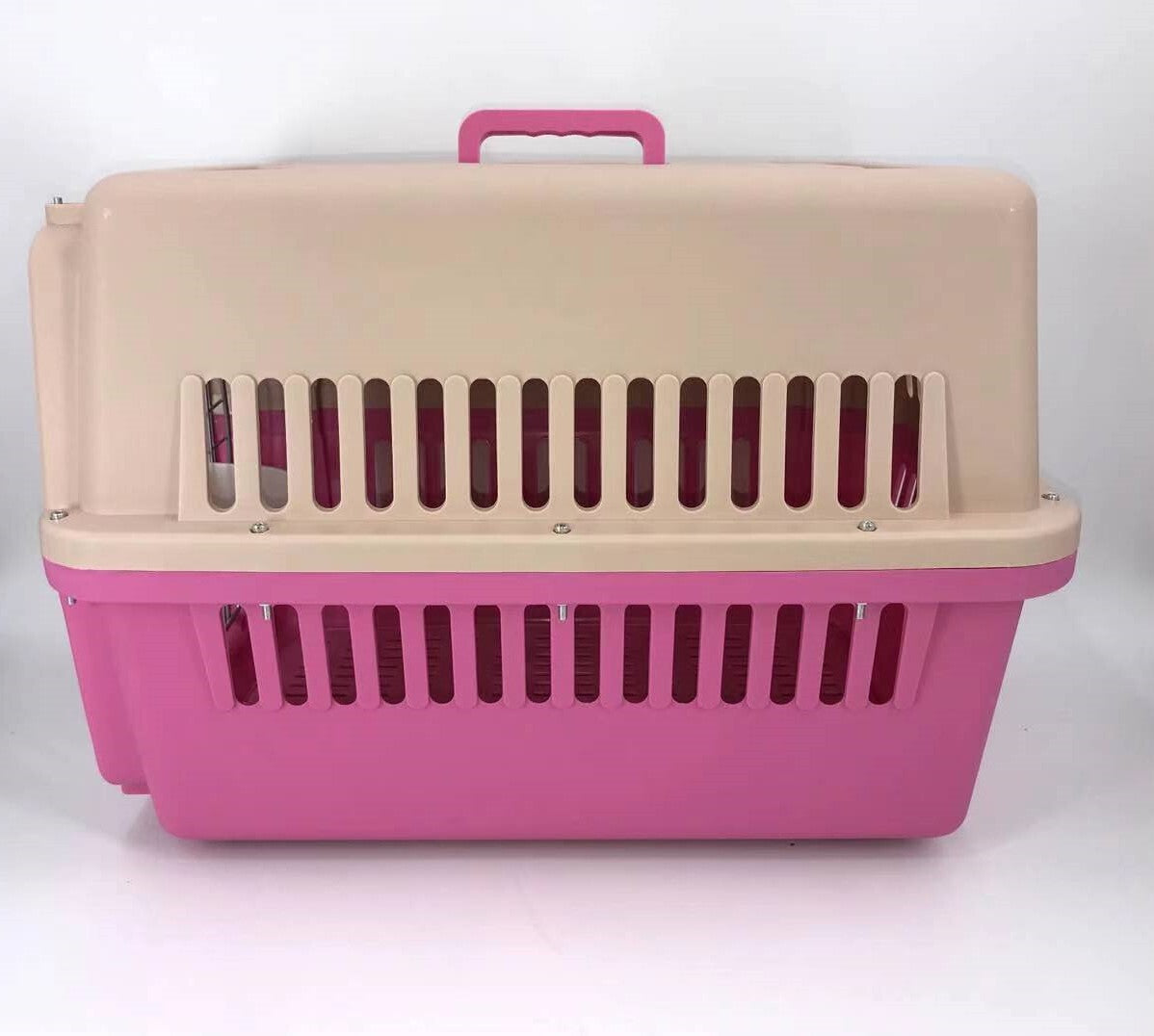YES4PETS Pink Large Dog Puppy Cat Crate Pet Carrier Cage W Tray, Bowl & Removable Wheels V278-AA3_PINK-BOWL-TRAY-WHEEL