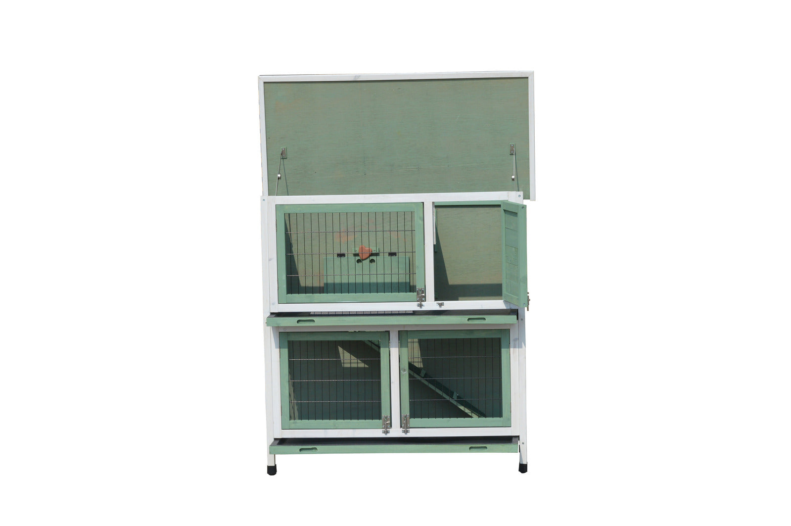 YES4PETS Green Large Double Storey Rabbit Hutch Guinea Pig Ferret Cage V278-ABBY-RH061